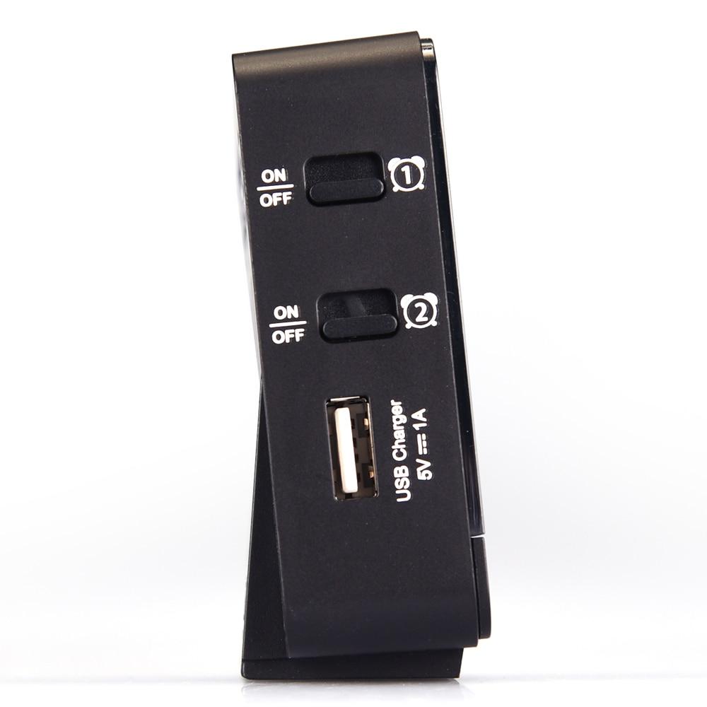 Digital Projection Alarm Clock with USB Charger | Dimmable LED Display, Thermometer & Dual Alarm