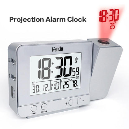 Digital Projection Alarm Clock with USB Charger | Dimmable LED Display, Thermometer & Dual Alarm