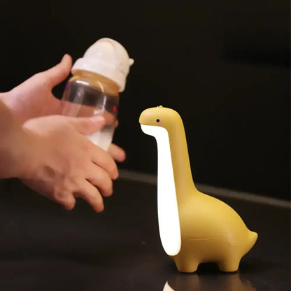 Dinosaur LED Night Light Dimmable Eye-Protection Lamp with 15-Min Timer - Yellow