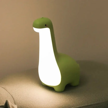 Dinosaur LED Night Light Dimmable Eye-Protection Lamp with 15-Min Timer - Green