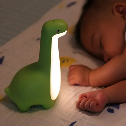 Dinosaur LED Night Light Dimmable Eye-Protection Lamp with 15-Min Timer - Green