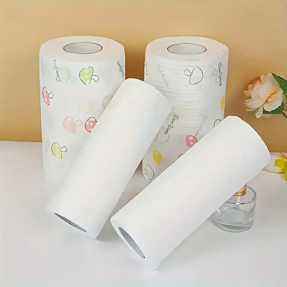 Disposable Kitchen Lazy Cloth 1-Roll (400 Sheets) | Washable, Dry & Wet Dual-Use, Non-Stick Oil Towel - 