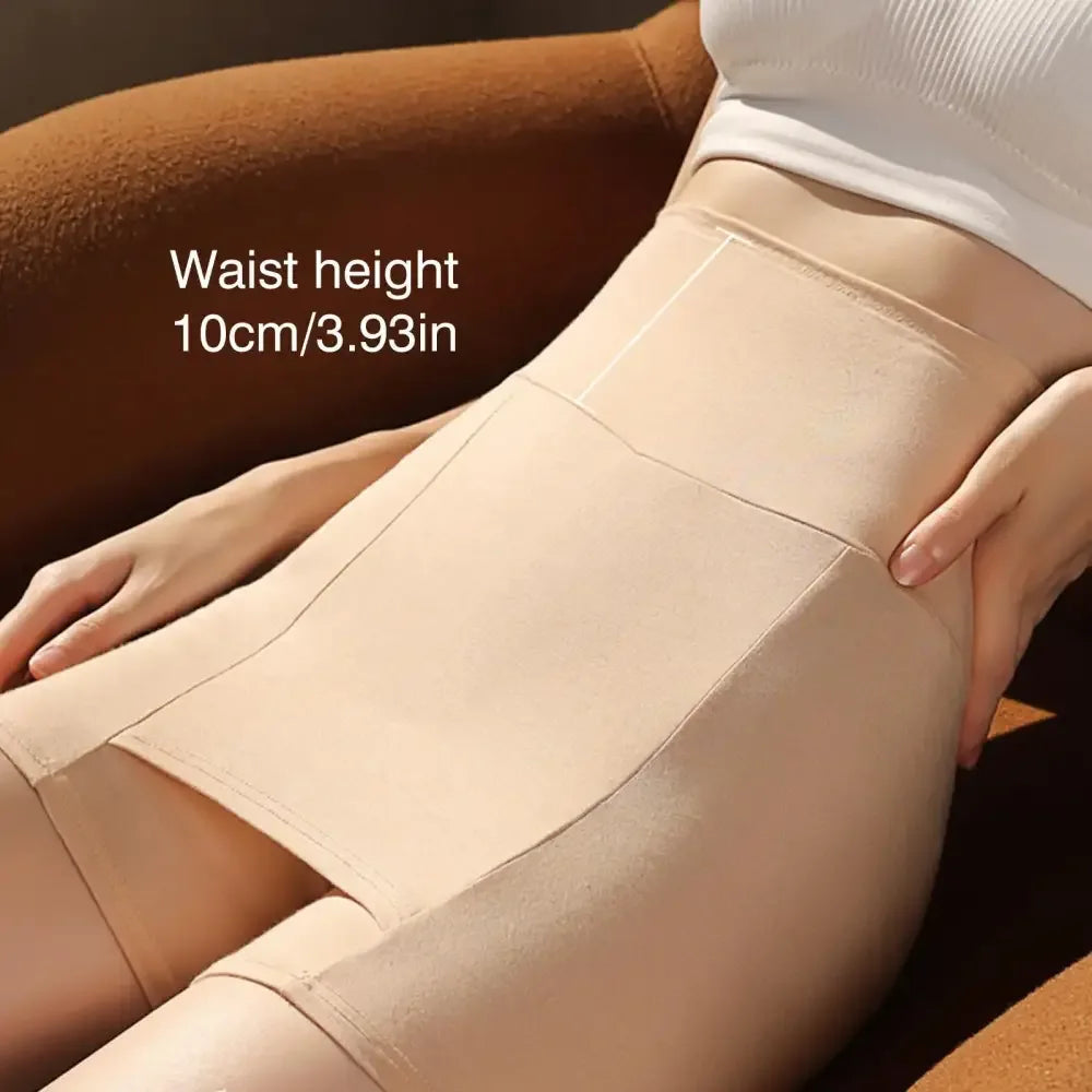 Double-layer Front Crotch Ice Silk Safety Shorts - L (40-62 Kg) / Beige / 1 PCS