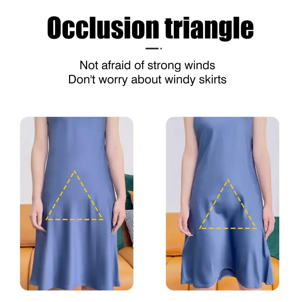 Double-layer Front Crotch Ice Silk Safety Shorts - L (40-62 Kg) / Beige / 1 PCS