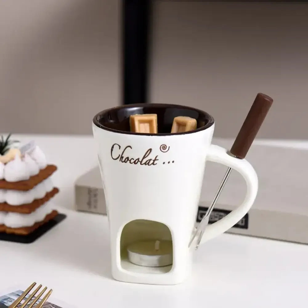Double-Layer Heat-Resistant Ceramic Cup | Anti-Scald Design for Coffee, Tea - White