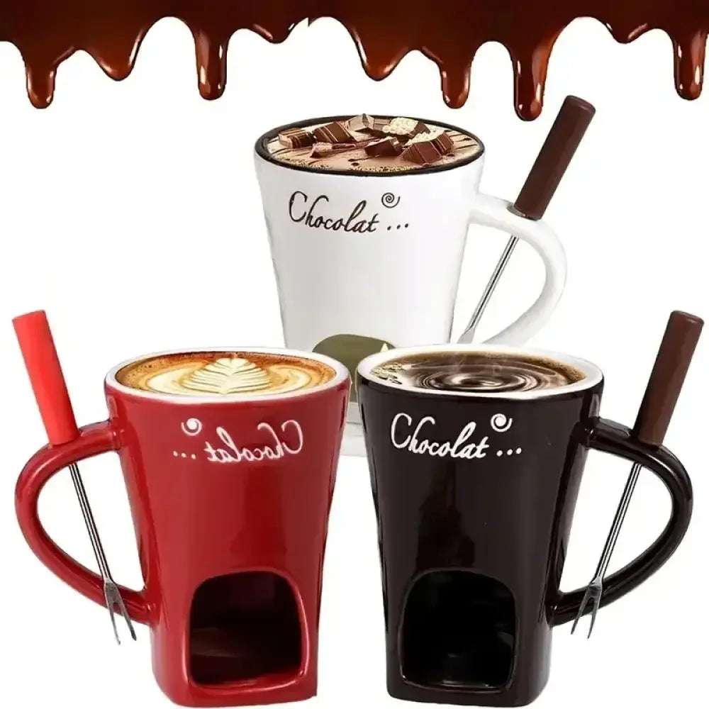 Double-Layer Heat-Resistant Ceramic Cup | Anti-Scald Design for Coffee, Tea - Black