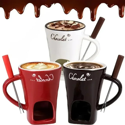 Double-Layer Heat-Resistant Ceramic Cup | Anti-Scald Design for Coffee, Tea - Black