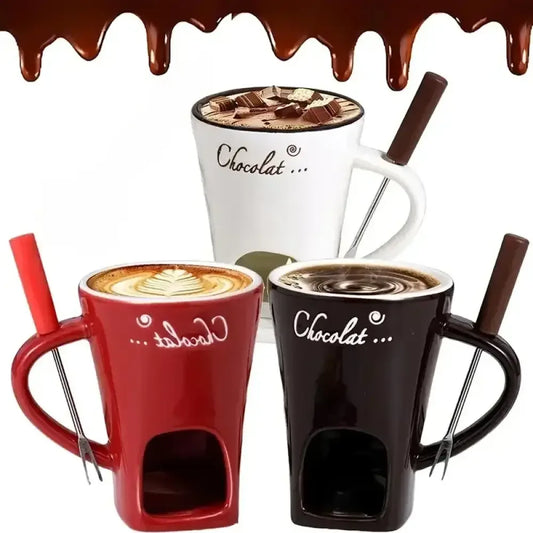 Double-Layer Heat-Resistant Ceramic Cup | Anti-Scald Design for Coffee, Tea - Black