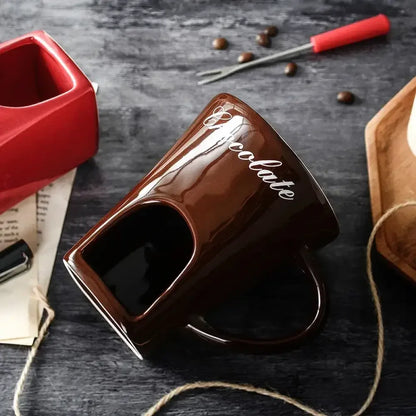 Double-Layer Heat-Resistant Ceramic Cup | Anti-Scald Design for Coffee, Tea - Black
