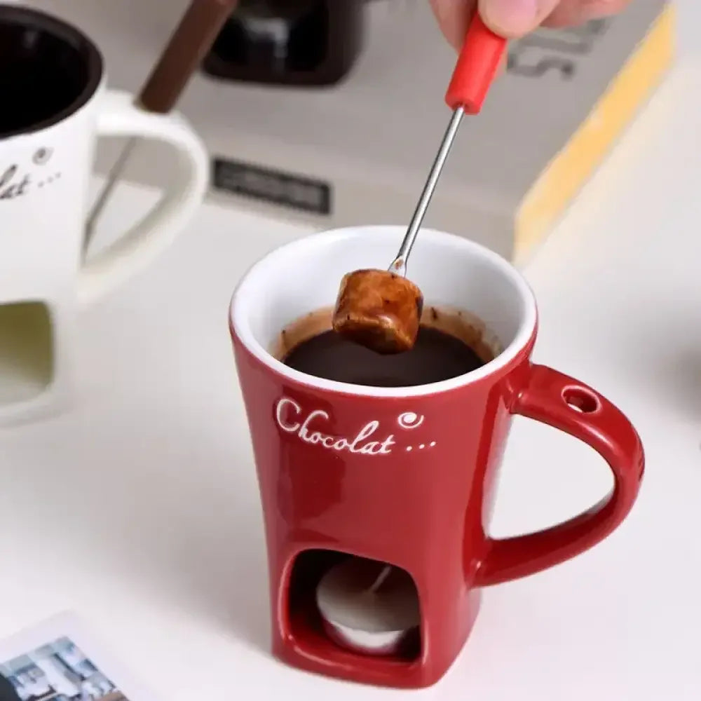 Double-Layer Heat-Resistant Ceramic Cup | Anti-Scald Design for Coffee, Tea - Black