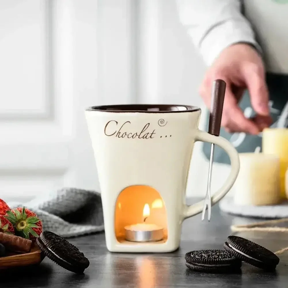 Double-Layer Heat-Resistant Ceramic Cup | Anti-Scald Design for Coffee, Tea - Black