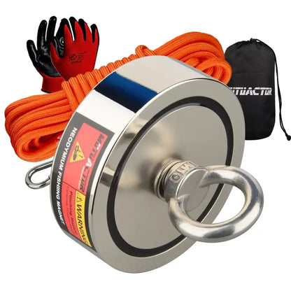 Double-Sided Neodymium Fishing & Salvage Magnet Hook | Heavy-Duty 150kg to 350kg Pull Force - 350KG 2 side