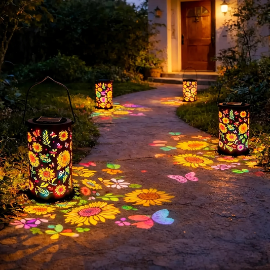 🔥HOT SALE 50% OFF-🌞Colorful Butterfly Sunflower Glow Solar Garden Lantern