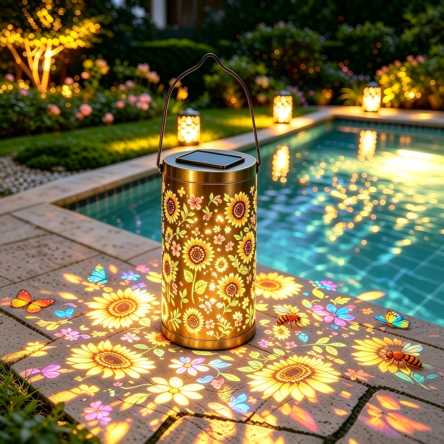 🔥HOT SALE 50% OFF-🌞Colorful Butterfly Sunflower Glow Solar Garden Lantern