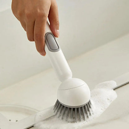 360° Rotating Dish Brush - Long Handle Kitchen Scrubber with Soap Dispenser