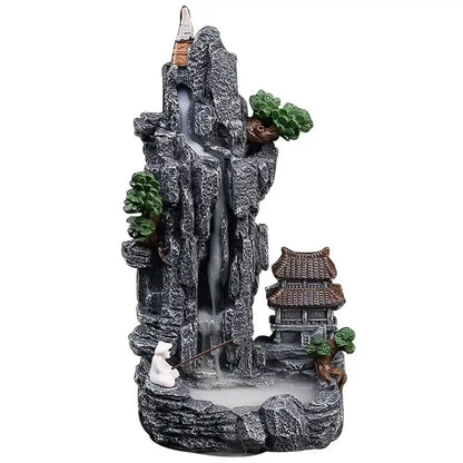 Mountain Waterfall Backflow Incense Burner - Resin Sculpture