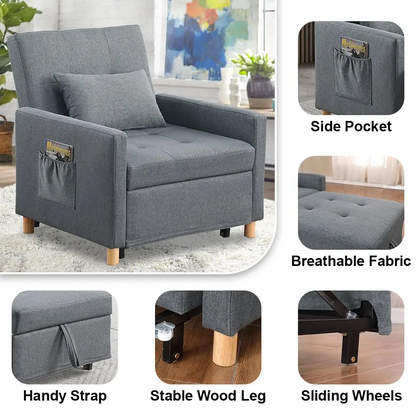 3-in-1 Convertible Sleeper Chair Bed