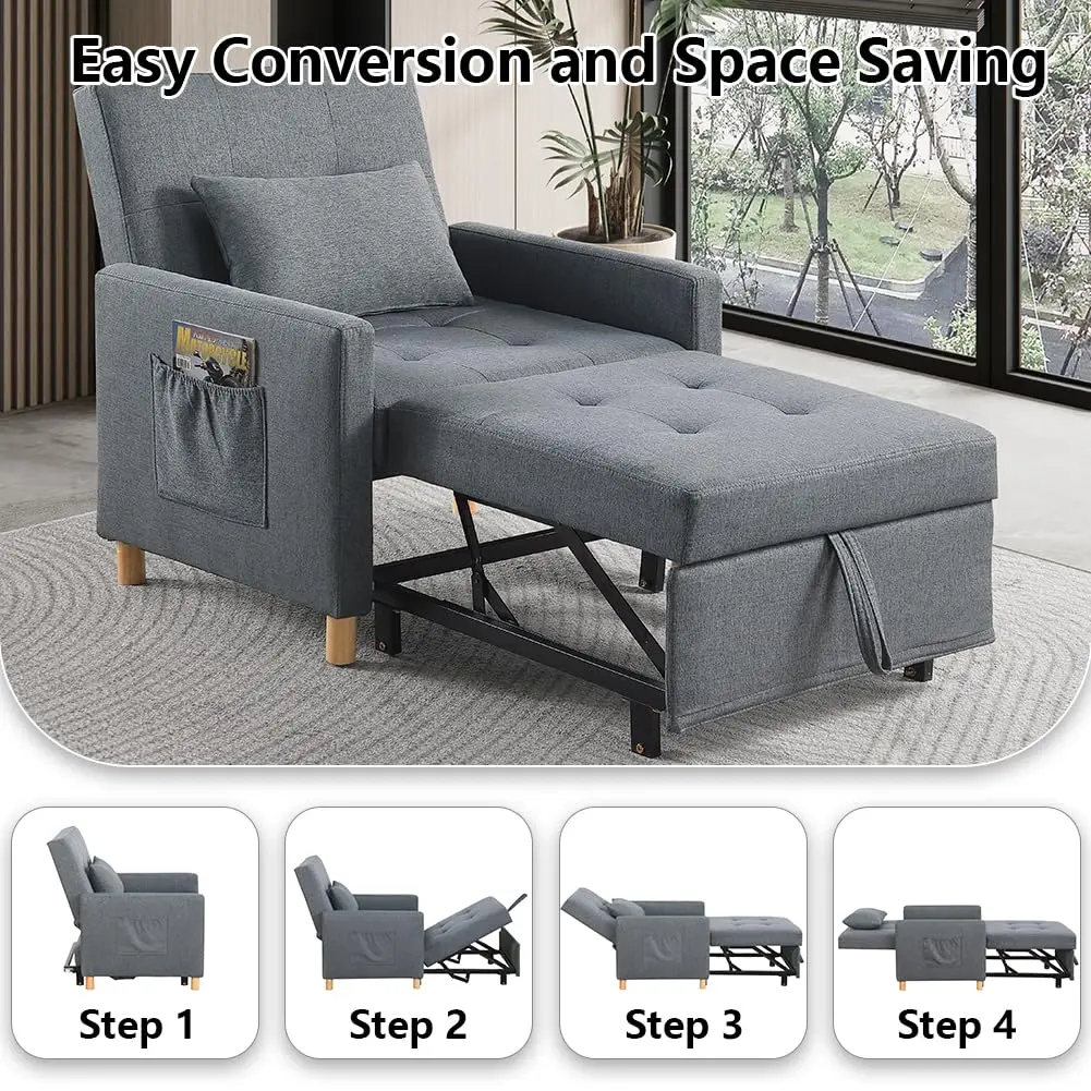 3-in-1 Convertible Sleeper Chair Bed