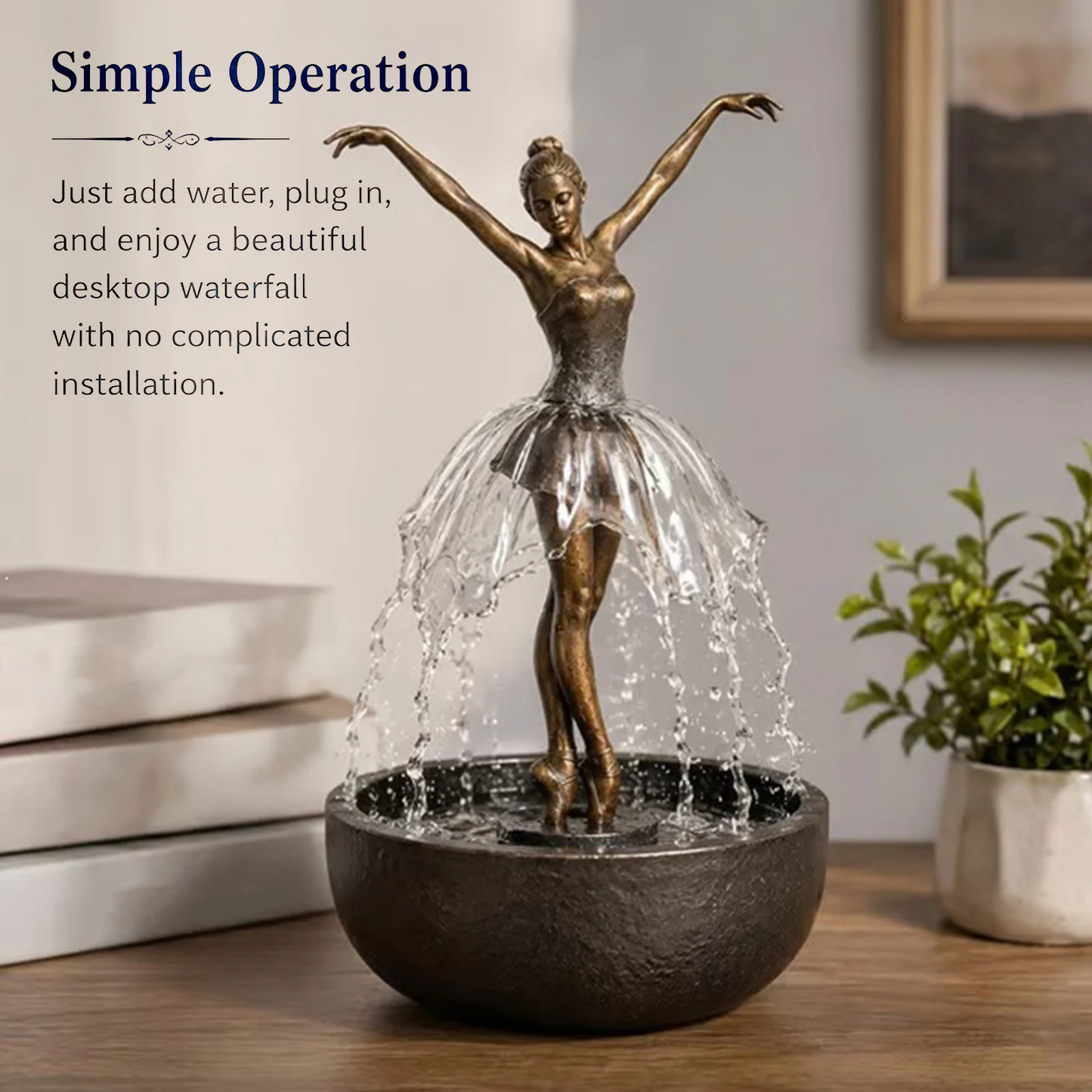 🔥Limited Time Deal - Ballet Dancer Tabletop Water Fountain