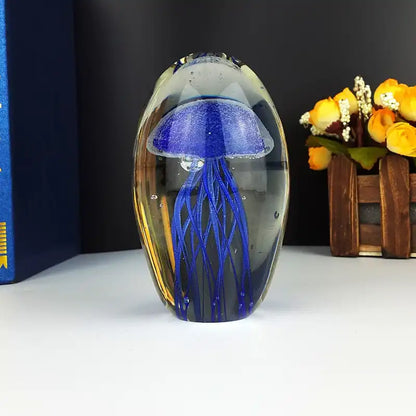 Handmade Glass Jellyfish Paperweight