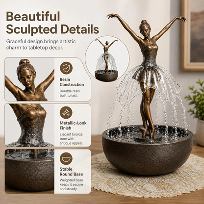 🔥Limited Time Deal - Ballet Dancer Tabletop Water Fountain