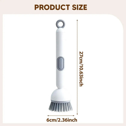 360° Rotating Dish Brush - Long Handle Kitchen Scrubber with Soap Dispenser