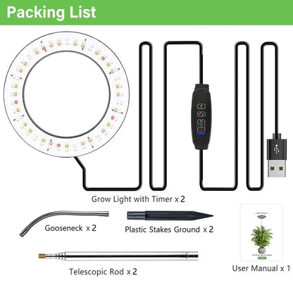 Full Spectrum Grow Light for Indoor Plants - Auto Timer & Adjustable
