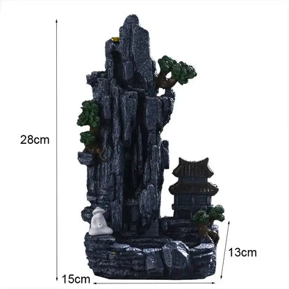 Mountain Waterfall Backflow Incense Burner - Resin Sculpture