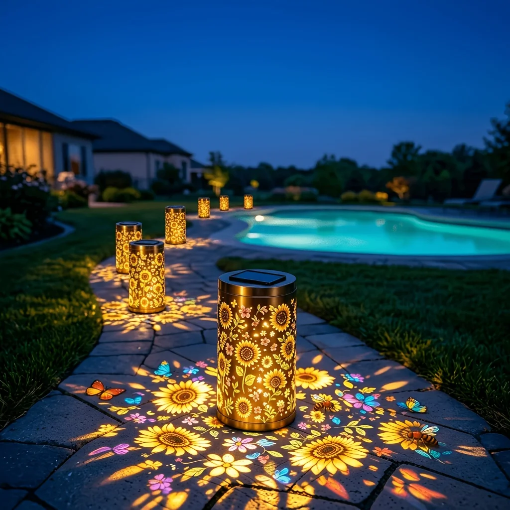 🔥HOT SALE 50% OFF-🌞Colorful Butterfly Sunflower Glow Solar Garden Lantern