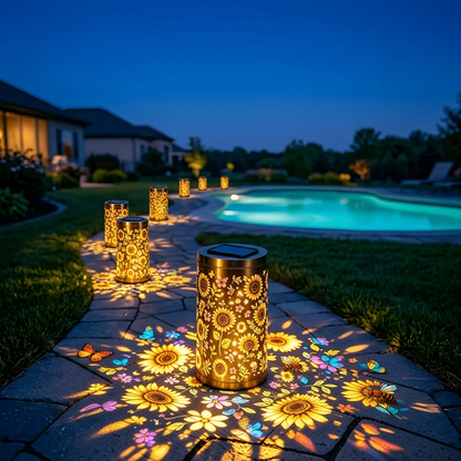 🔥HOT SALE 50% OFF-🌞Colorful Butterfly Sunflower Glow Solar Garden Lantern