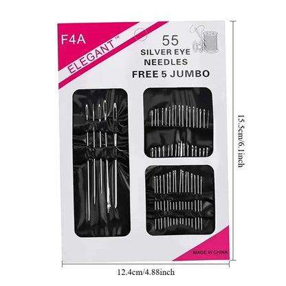 Stainless Steel Multi-size Sewing Needles - Pack Of 55
