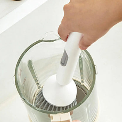 360° Rotating Dish Brush - Long Handle Kitchen Scrubber with Soap Dispenser