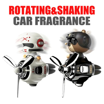 Bobblehead Pilot Car Vent Air Freshener - spinning propeller