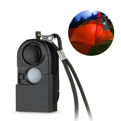 Mini PIR Motion Sensor Security Alarm — 120dB SOS Alert with LED Flashlight