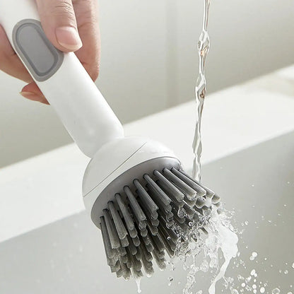360° Rotating Dish Brush - Long Handle Kitchen Scrubber with Soap Dispenser