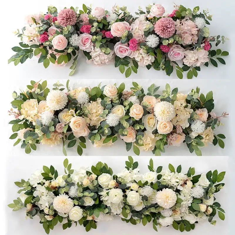 100cm Luxury Artificial Flower Row - Wedding Table Centerpiece & Arch Decor