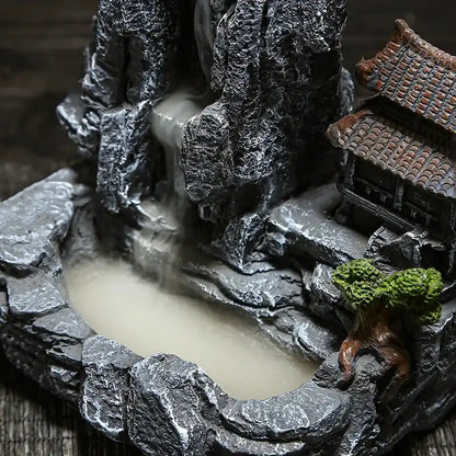 Mountain Waterfall Backflow Incense Burner - Resin Sculpture