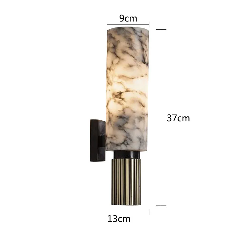 Luxury Retro LED Marble Wall Lamp – Bedside Decorative Lighting