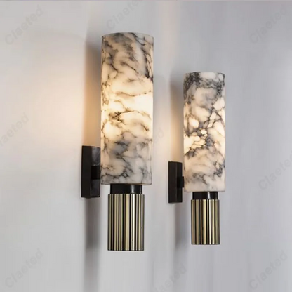 Luxury Retro LED Marble Wall Lamp – Bedside Decorative Lighting