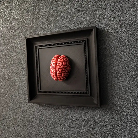 Gothic Steampunk Brain Wall Art – 3D Framed Brain Sculpture Decor