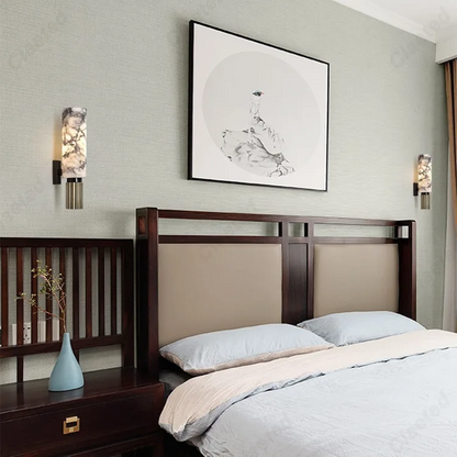 Luxury Retro LED Marble Wall Lamp – Bedside Decorative Lighting