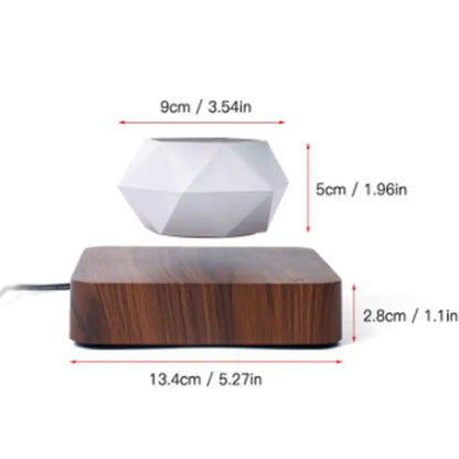 Levitating Air Bonsai Pot - Magnetic Floating Planter with Wood Grain Base