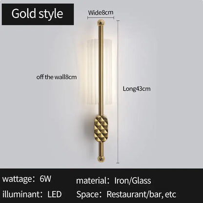 Nordic Pipe LED Wall Sconce - Acrylic Tube, Diamond Mount
