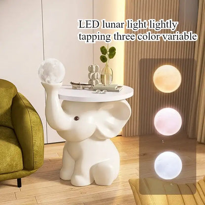 Elephant Side Table Lamp – Decorative Resin Accent Table
