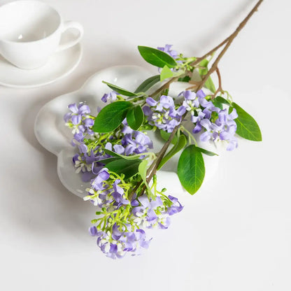 Silk Lilac Artificial Flower Stems - 3pcs Wedding Bouquet Home Decor