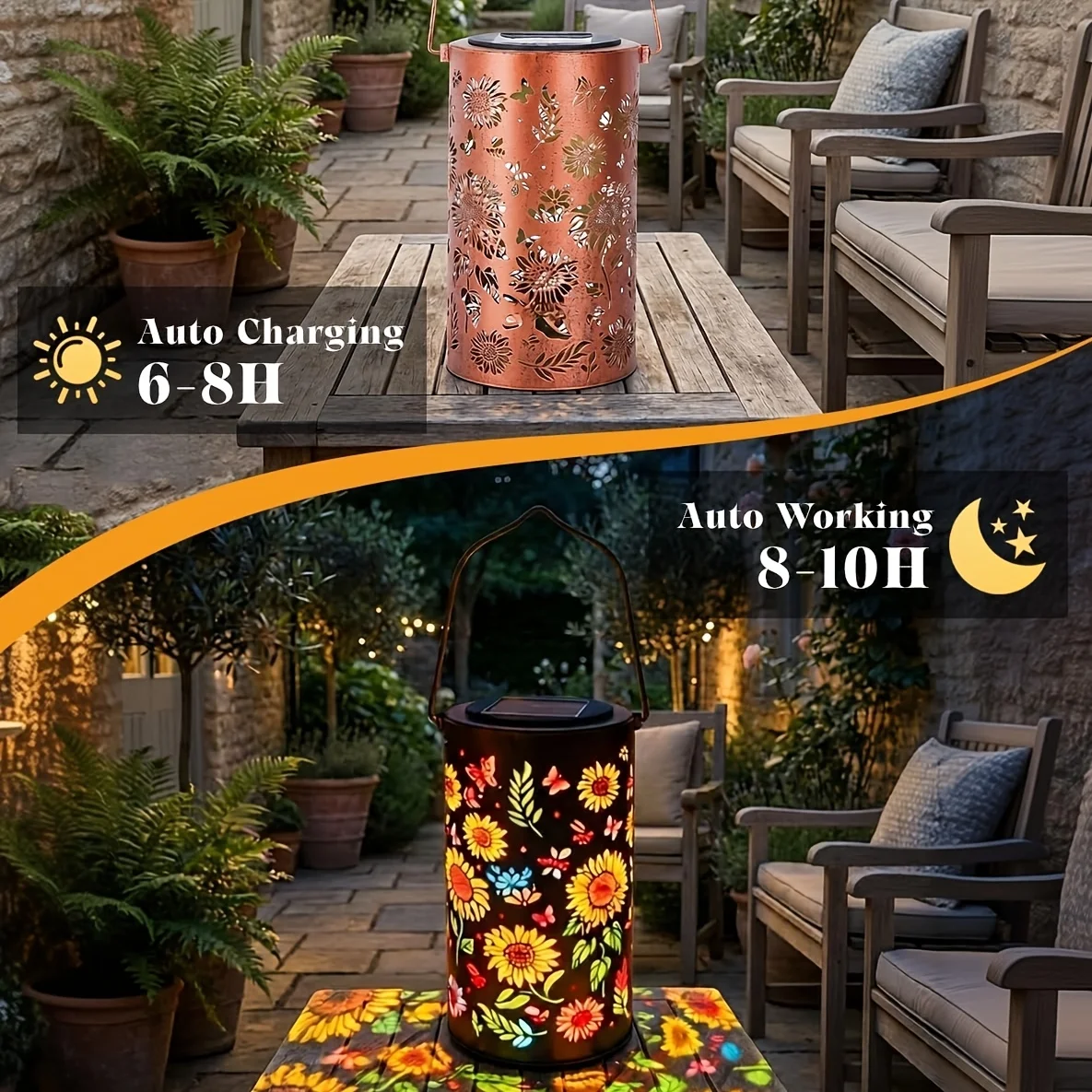 🔥HOT SALE 50% OFF-🌞Colorful Butterfly Sunflower Glow Solar Garden Lantern