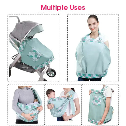 Dual-Use Baby Wrap Sling – Nursing Cover & Infant Carrier - Dark Red