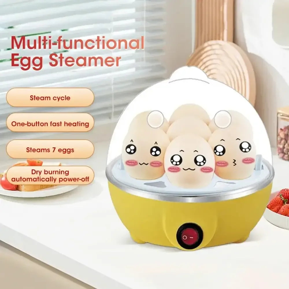 Egg Cooker with Automatic Power Off – 7 Egg Multi-Functional Steamer for Boiled Eggs, Custard & Breakfast - US