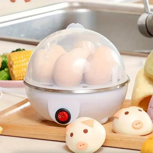 Egg Cooker with Automatic Power Off – 7 Egg Multi-Functional Steamer for Boiled Eggs, Custard & Breakfast - US