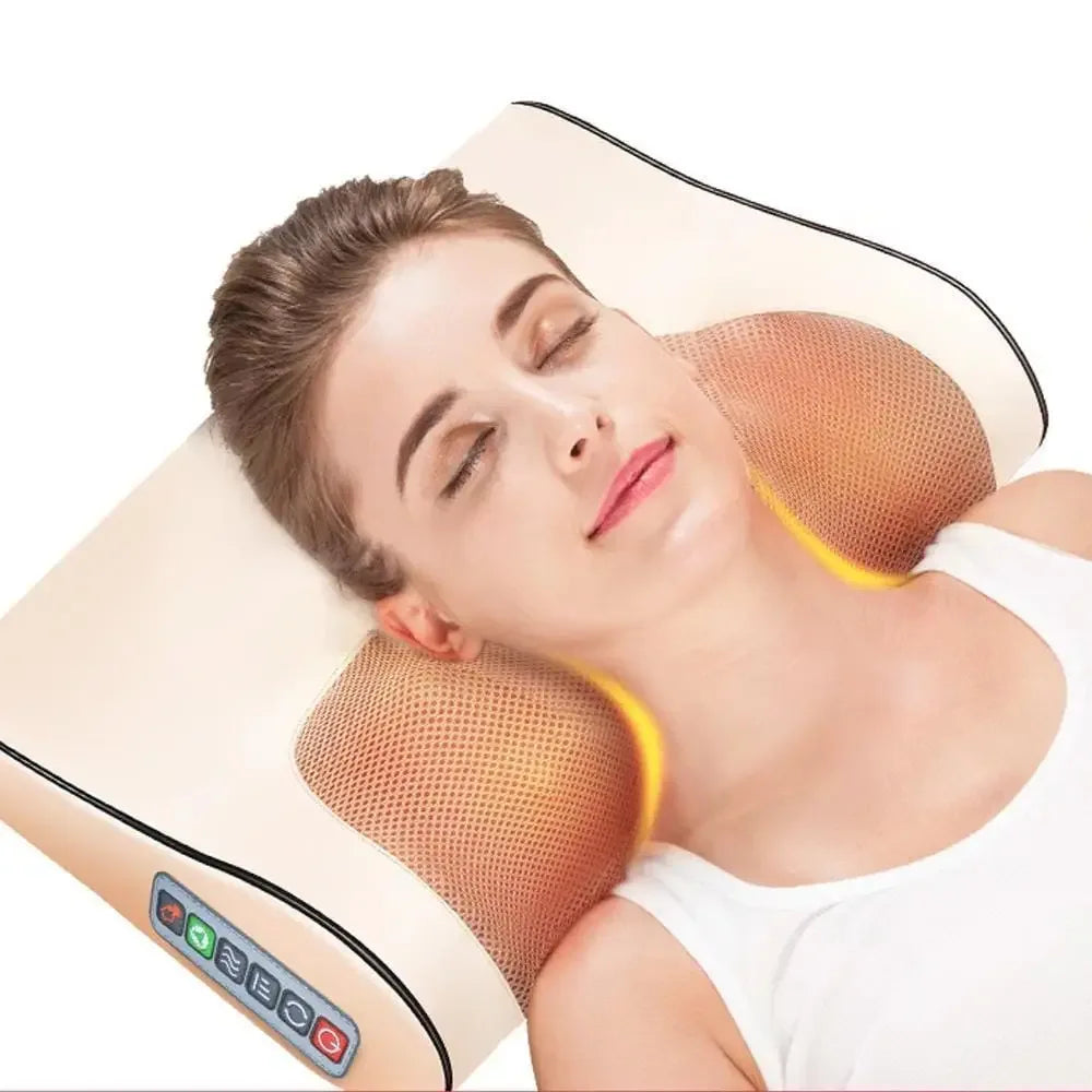 Electric Heated Neck And Shoulder Massager - Four-button Gold